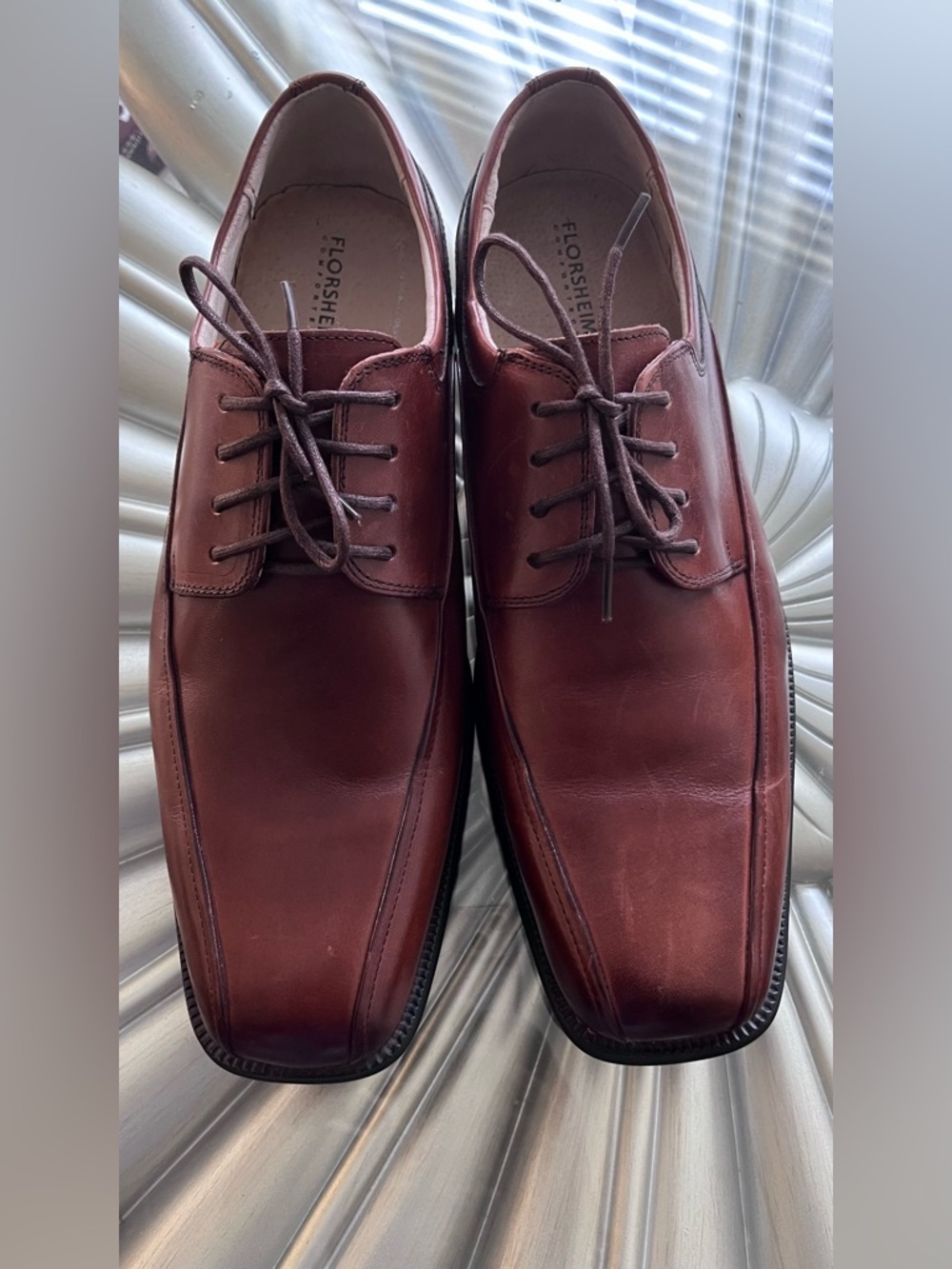 Florsheim ComfortTech Men Brown Leather Shoes Lace-Up Bike Toe Model Size 9.5D
